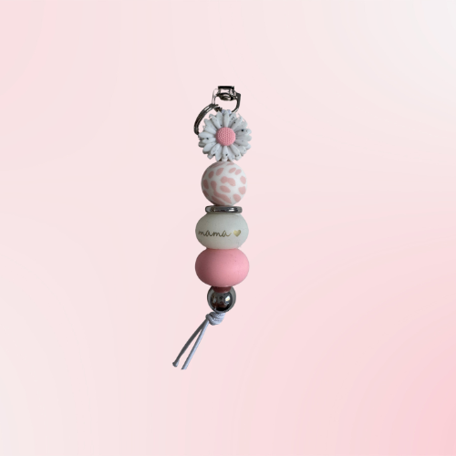 Candy Pink Daisy Keyring